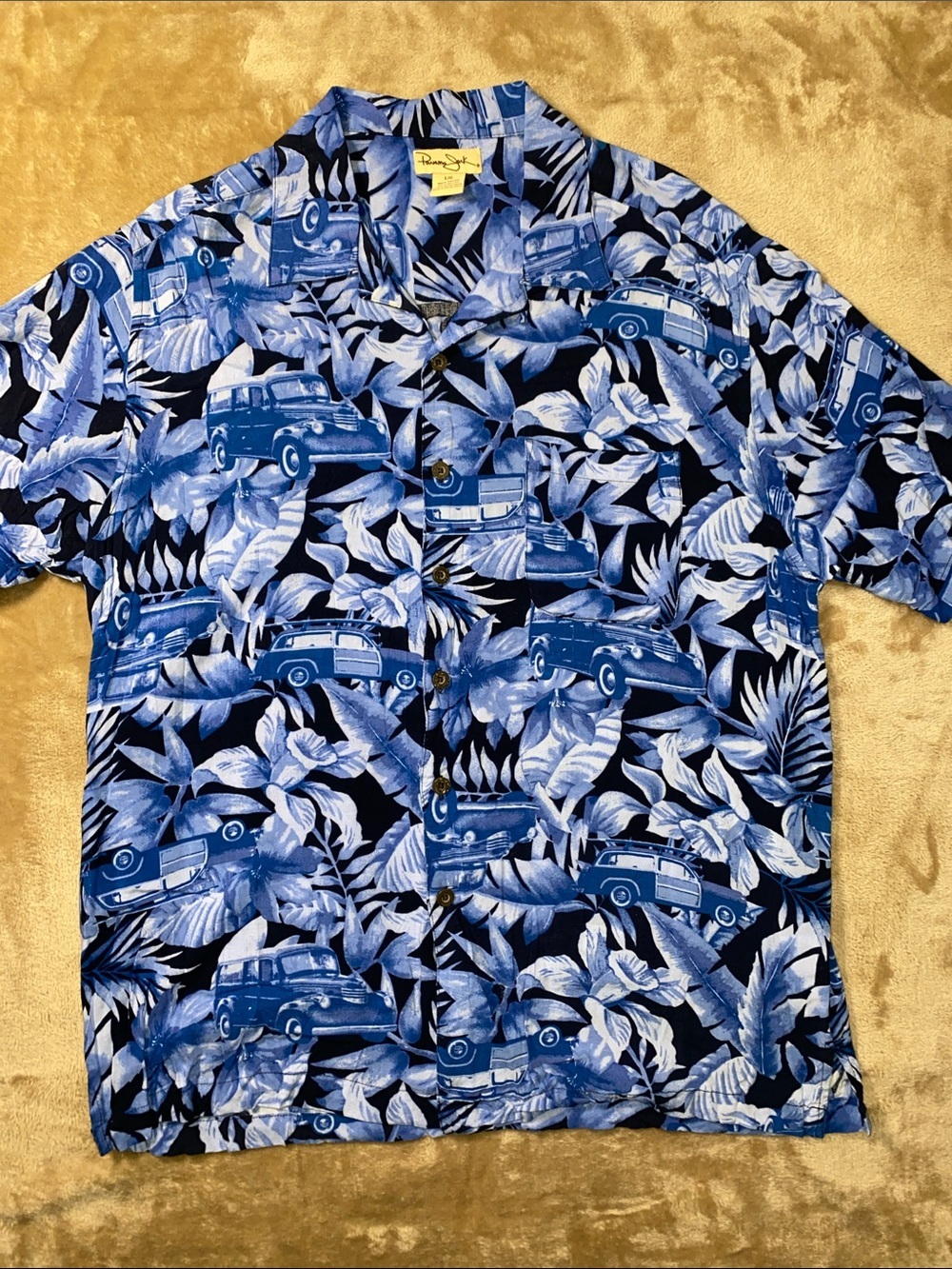 Panama Jack vintage Tropical Car Print Short-Sleeve Shirt